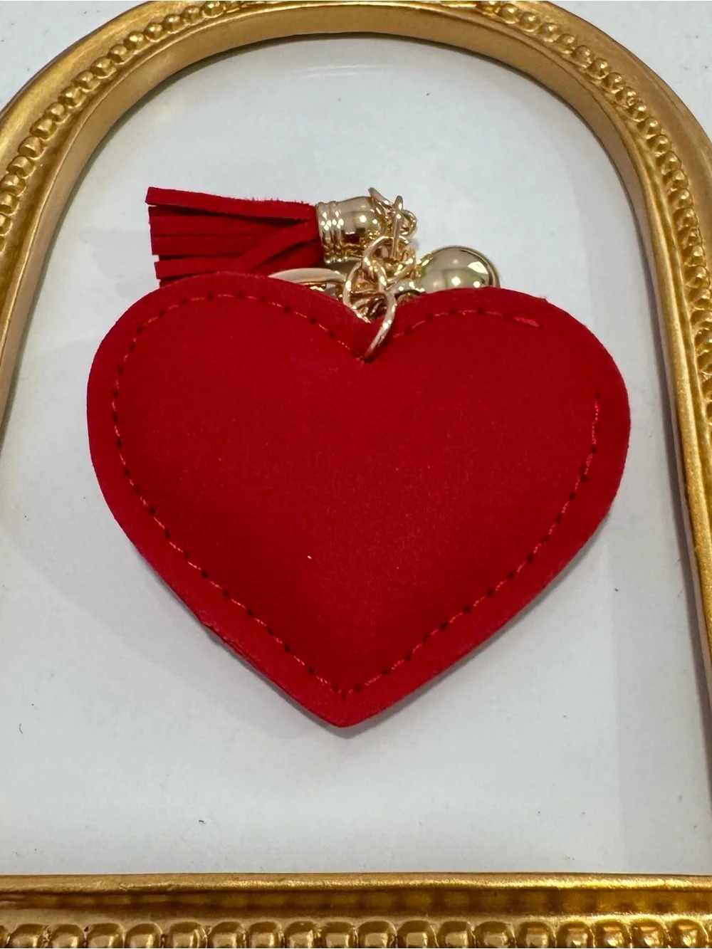 New Sparkling Red Heart Keychain